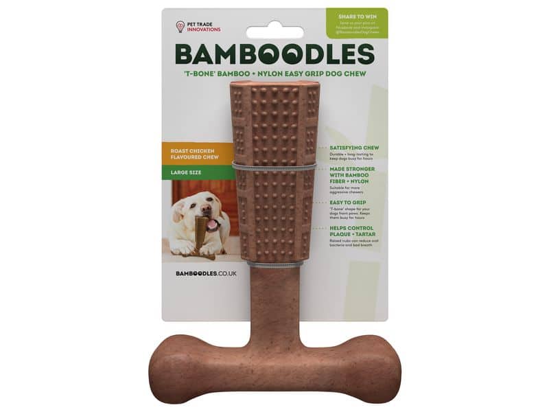 Bamboodles T-Bone Bamboo Dog Chew - 3 sizes - Dec's Pets